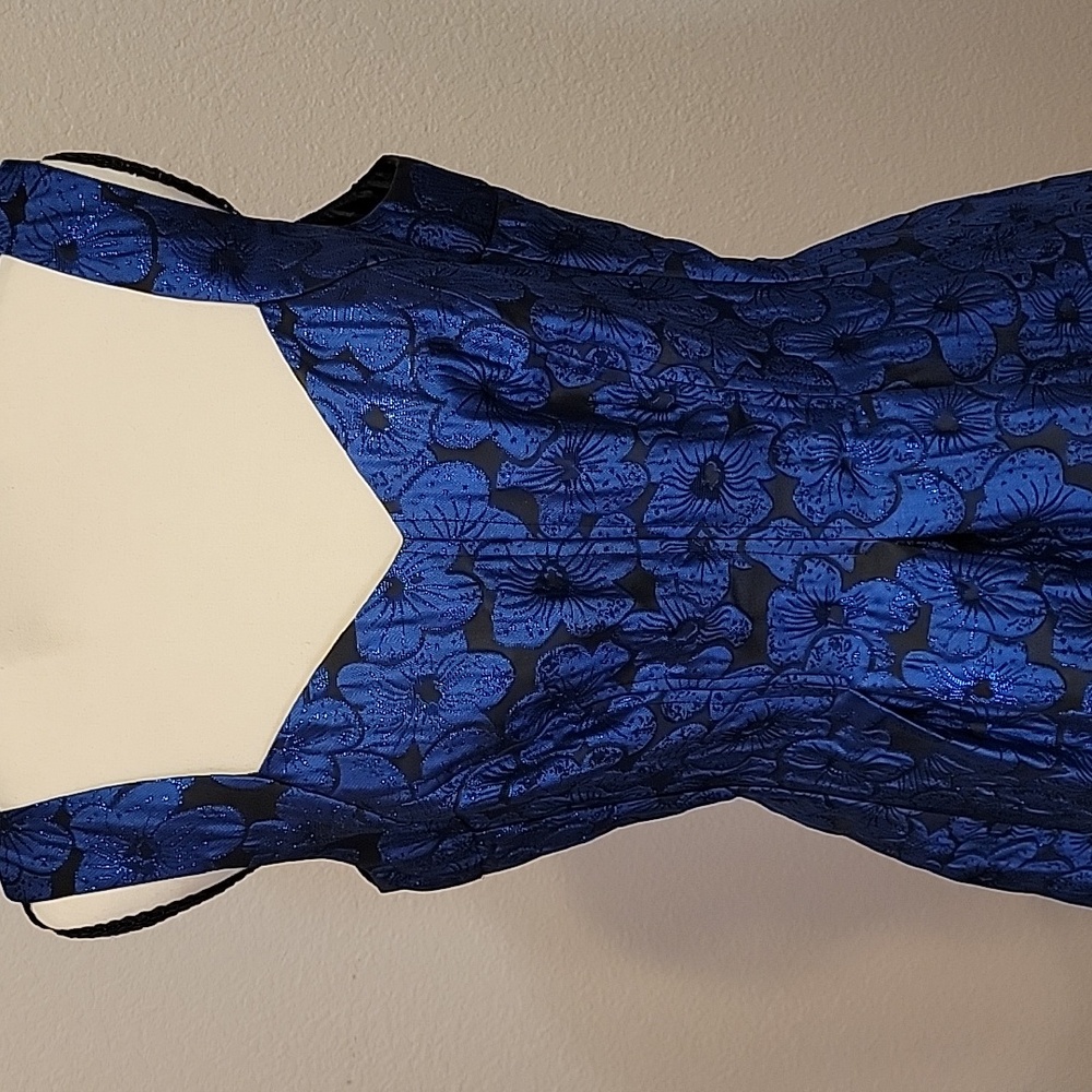 Nine West Sleeveless Dress Metallic Jaquard Fit Dress Sweetheart Neckline Sz 8 - Picture 2 of 8